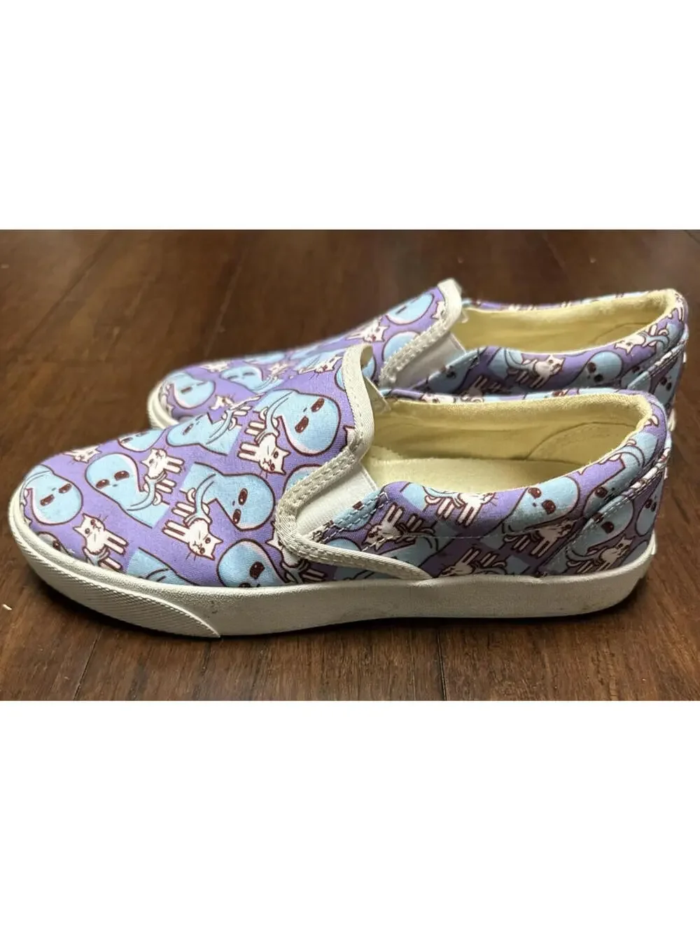 Strange Planet Alien & Cat Bucketfeet Slip On Shoes Alien Women 7.5 Men 5.5